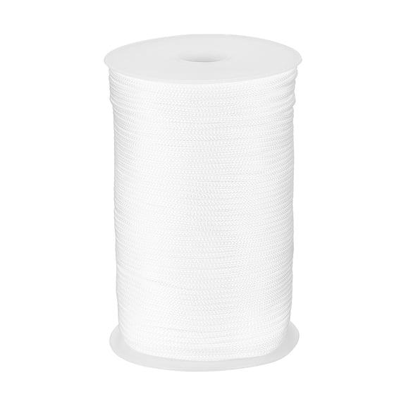Uxcell 1/8 Inch Hollow Braided Polypropylene Rope, 492ft Utility Cord Waterproof String for Clothesline Camping Crafting Outdoor Golf Courses, Bright white