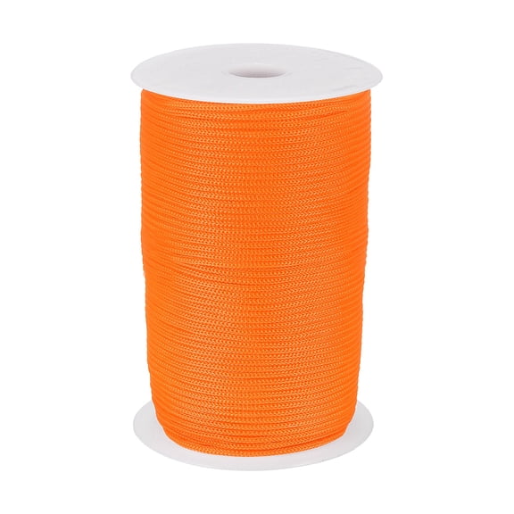 Uxcell 1/8 Inch Hollow Braided Polypropylene Rope, 492ft Utility Cord Waterproof String for Clothesline Camping Crafting Outdoor Golf Courses, Dark Orange
