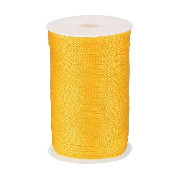 Uxcell 1/8 Inch Hollow Braided Polypropylene Rope, 492ft Utility Cord Waterproof String for Clothesline Camping Crafting Outdoor Golf Courses, Dark Yellow