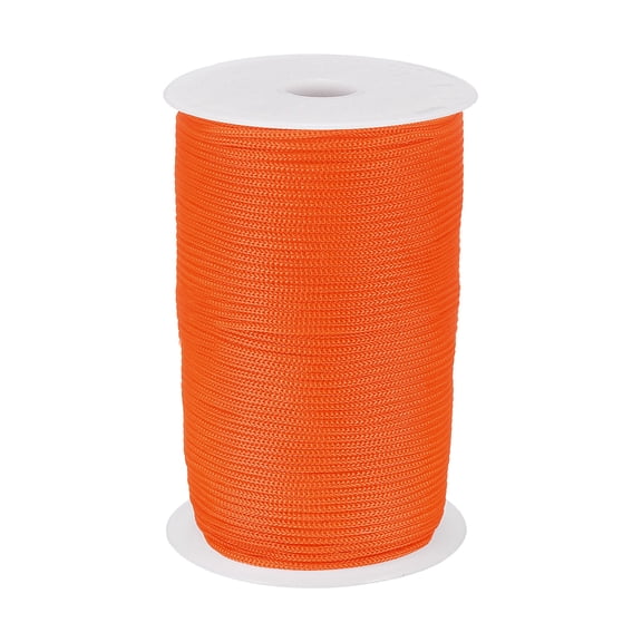 Uxcell 1/8 Inch Hollow Braided Polypropylene Rope, 492ft Utility Cord Waterproof String for Clothesline Camping Crafting Outdoor Golf Courses, Light Orange