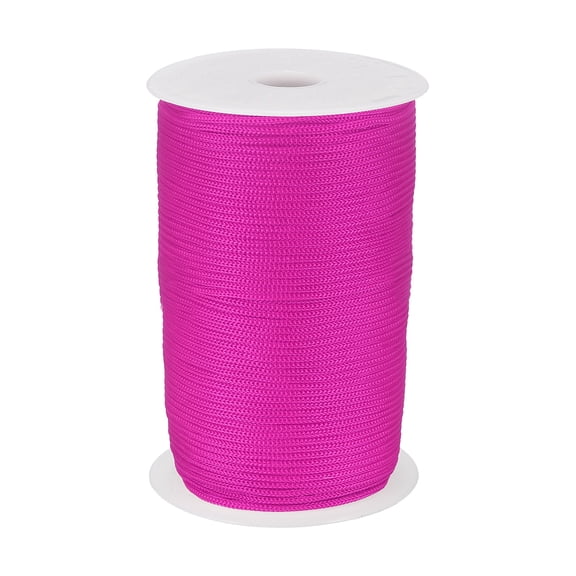 Uxcell 1/8 Inch Hollow Braided Polypropylene Rope, 492ft Utility Cord Waterproof String for Clothesline Camping Crafting Outdoor Golf Courses, Rose Red