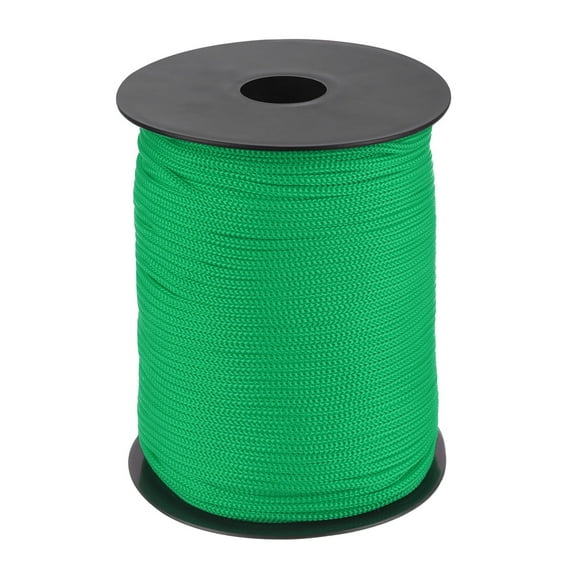 Uxcell 1/8 Inch Polypropylene Rope Braided Ropes, 328ft Nylon Rope Hollow Utility Cord, Dark Green