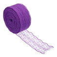 thumbnail image 1 of Uxcell 1.8 Inch Wide 25 Yards Lace Trim Ribbon Sewing Lace Roll Gift Package Pattern Wrapping Purple, 1 of 6