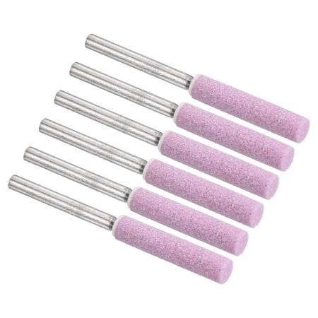 Uxcell 1.8" Length Grinding Stone File, 6 Pack Chainsaw Sharpener Stone Ceramic Bits Grinding Tool, Pink