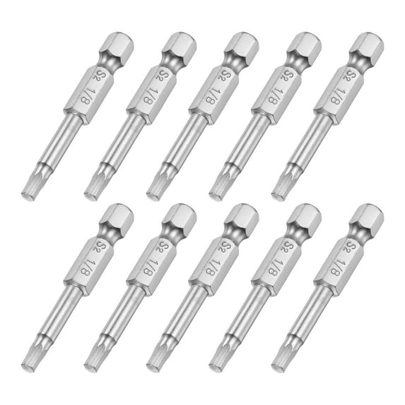 Uxcell 1/8" Magnetic Hex Head Screwdriver Bit, 1/4" Hex Shank 2" Length S2 Steel Power Tool, 10 Pack