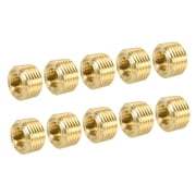 Uxcell 1/8" NPT Male Thread Hex Internal Head Socket Fitting Brass Pipe Plug 10 Pack