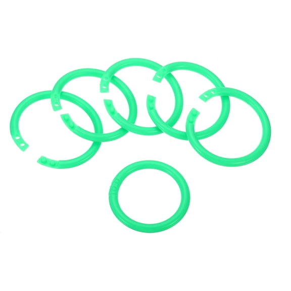 Uxcell 1.8" OD 1.4" ID Loose Leaf Rings Binder Ring Plastic O Rings for Book Scrapbook, Green 50 Pack