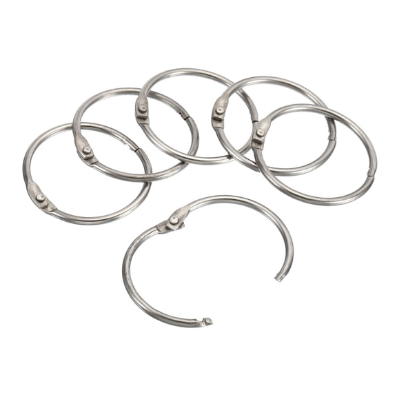 Uxcell 1.8" OD 1.5" ID Loose Leaf Rings Binder Ring Stainless Steel for Book DIY Scrapbook Notebook, Silver 12 Pack