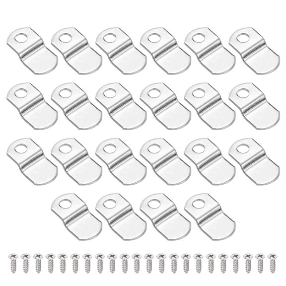 Uxcell 1/8" Offset Canvas Clips, 22 Pcs Metal Picture Framing Mirror Clips Z Shape Mounting Tools with Mounting Hole for Photo Painting, Include 22 Screws, Silver Tone