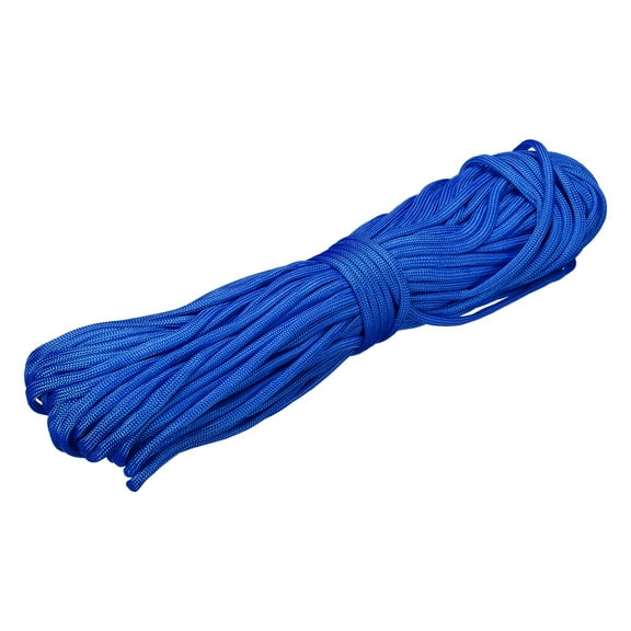 Uxcell 1/8" Paracord Rope, 100ft 7 Strand Heavy Duty Camping Rope Braided Polypropylene Ropes, Lightweight Tie-Downs Utility Cord for Marine, Indoor & Outdoor, Dark Blue