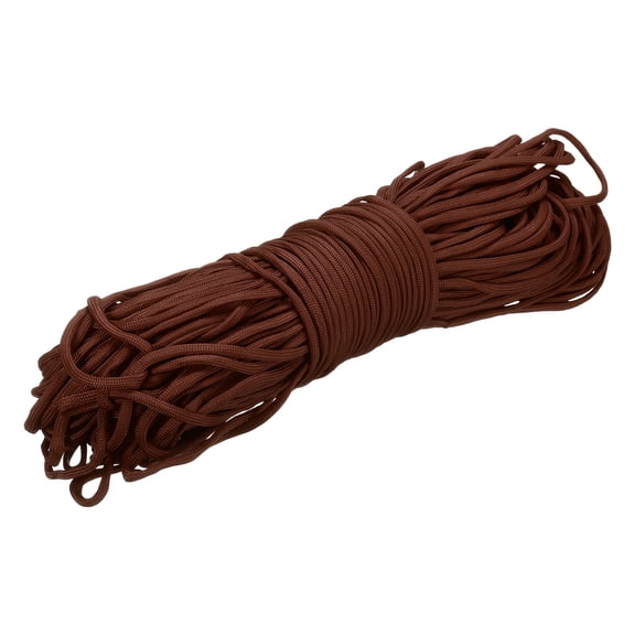 Uxcell 1/8" Paracord Rope, 151ft 7 Strand Heavy Duty Camping Rope Braided Polypropylene Ropes, Lightweight Tie-Downs Utility Cord for Marine, Indoor & Outdoor, Brown