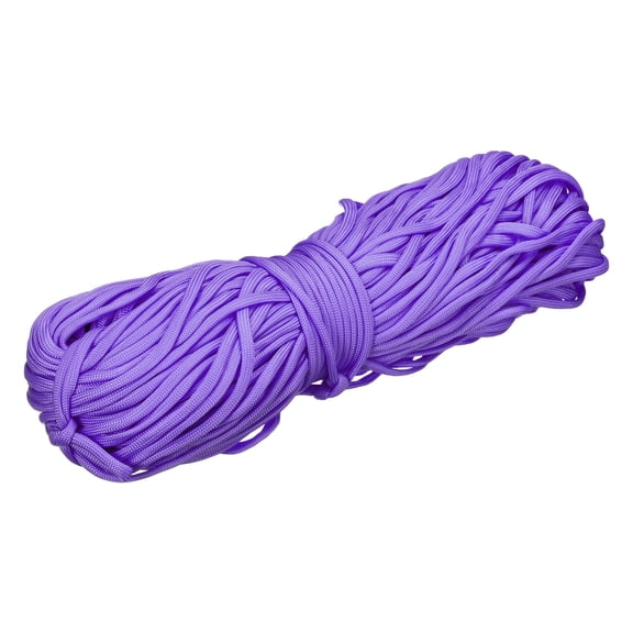 Uxcell 1/8" Paracord Rope, 151ft 7 Strand Heavy Duty Camping Rope Braided Polypropylene Ropes, Lightweight Tie-Downs Utility Cord for Marine, Indoor & Outdoor, Purple