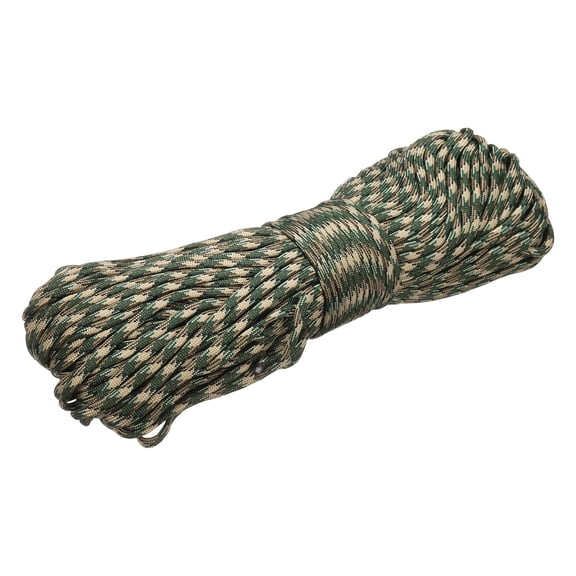 Uxcell 1/8" Paracord Rope, 151ft 7 Strand Heavy Duty Camping Rope Braided Polypropylene Ropes, Lightweight Tie-Downs Utility Cord for Marine, Indoor & Outdoor, Army Green