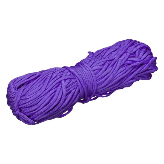 Uxcell 1/8" Paracord Rope, 151ft 7 Strand Heavy Duty Camping Rope Braided Polypropylene Ropes, Lightweight Tie-Downs Utility Cord for Marine, Indoor & Outdoor, Dark Purple