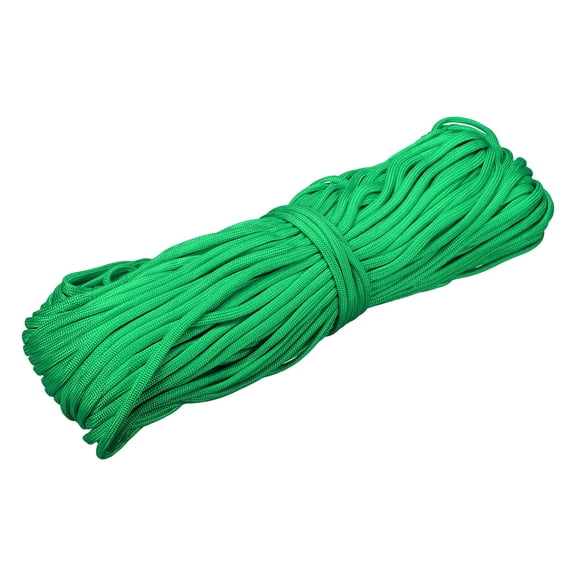 Uxcell 1/8" Paracord Rope, 151ft 7 Strand Heavy Duty Camping Rope Braided Polypropylene Ropes, Lightweight Tie-Downs Utility Cord for Marine, Indoor & Outdoor, Grass Green