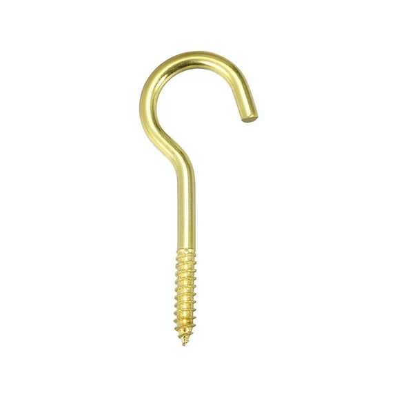 Uxcell 1.8" Screw Eye Hooks Self Tapping Screws Screw-in Hanger Golden 15 Pack