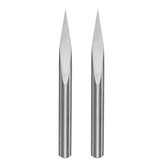 Uxcell 1/8" Shank 0.1mm Tip 20 Degree Carbide Engraving CNC Router Bits with Plastic Box 2 Pack