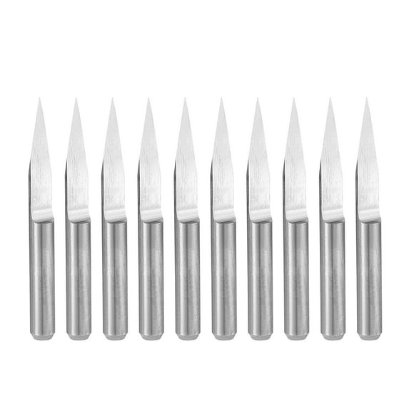 Uxcell 1/8" Shank 0.1mm Tip 20 Degree Solid Carbide Wood Engraving Bit CNC Router Tool 10 Pack