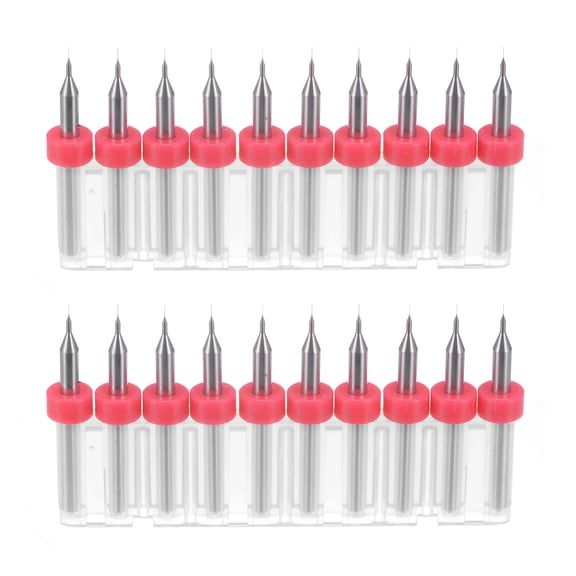 Uxcell 1/8" Shank 0.1mm Tungsten Carbide CNC Engraving PCB Drill Bits 2 Set (20 Pack)