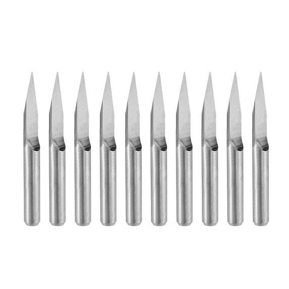Uxcell 1/8" Shank 0.2mm Tip 30 Degree Solid Carbide Wood Engraving Bit CNC Router Tool 10 Pack