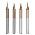 thumbnail image 1 of Uxcell 1/8" Shank 0.2mm x 1mm Titanium Coated Carbide End Mill CNC Router Bits 4 Pack, 1 of 6