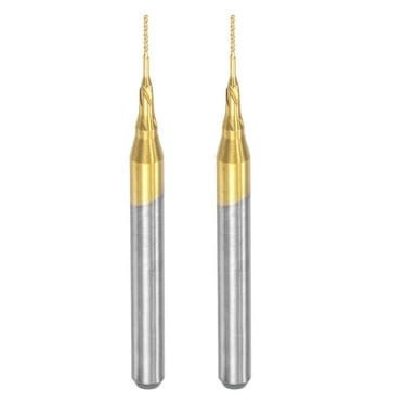 Uxcell 1/8" Shank 0.5mm x 4mm Titanium Coated Carbide End Mill CNC Router Bits 2 Pack