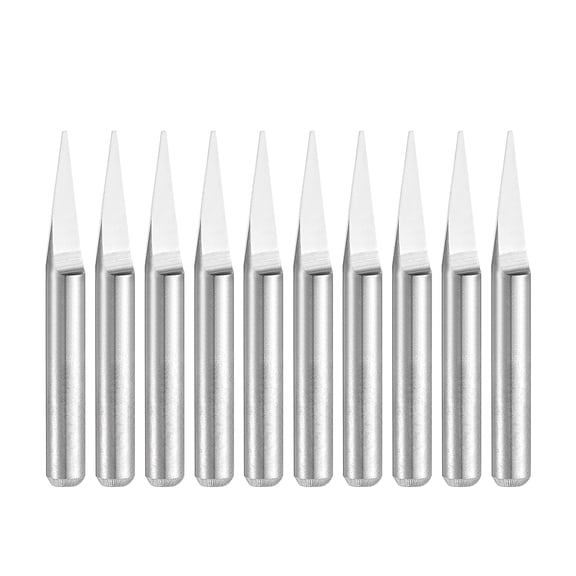 Uxcell 1/8" Shank 0.6mm Tip 20 Degree Solid Carbide Wood Engraving Bit CNC Router Tool 10 Pack