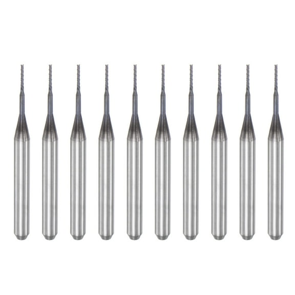 Uxcell 1/8" Shank 0.6mm x 5.5mm Diamond Film Coated Carbide Left Hand End Mill Bits 10 Pack