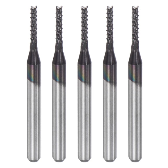 Uxcell 1/8" Shank 1.6mm x 8.5mm Diamond Film Coated Carbide End Mill CNC Router Bits 5 Pack
