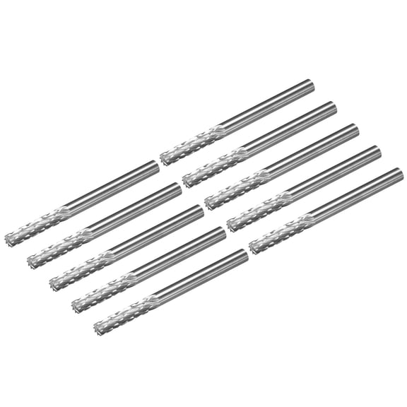 Uxcell 1/8" Shank 1/8" Head Cylinder Shape Double Cut Tungsten Carbide Rotary Burrs Files 10 Pack