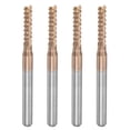 thumbnail image 1 of Uxcell 1/8" Shank 2.5mm x 12mm Titanium Coated Carbide End Mill CNC Router Bits 4 Pack, 1 of 6