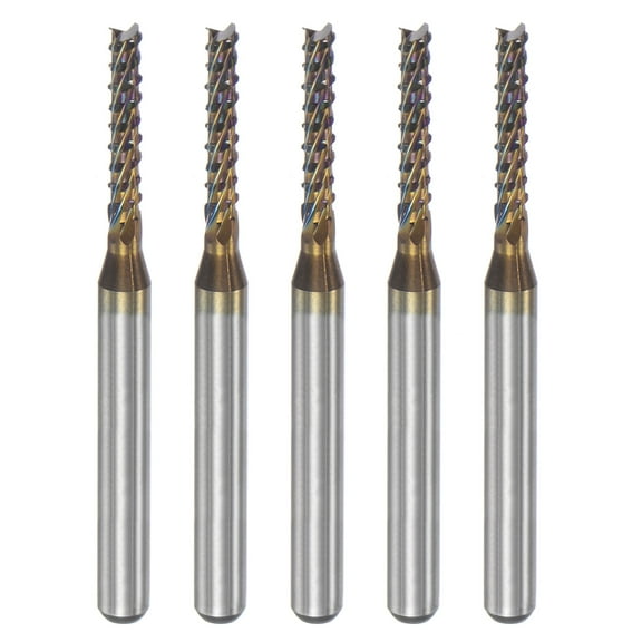 Uxcell 1/8" Shank 2mm x 12mm Diamond Film Coated Carbide End Mill CNC Router Bits 5 Pack