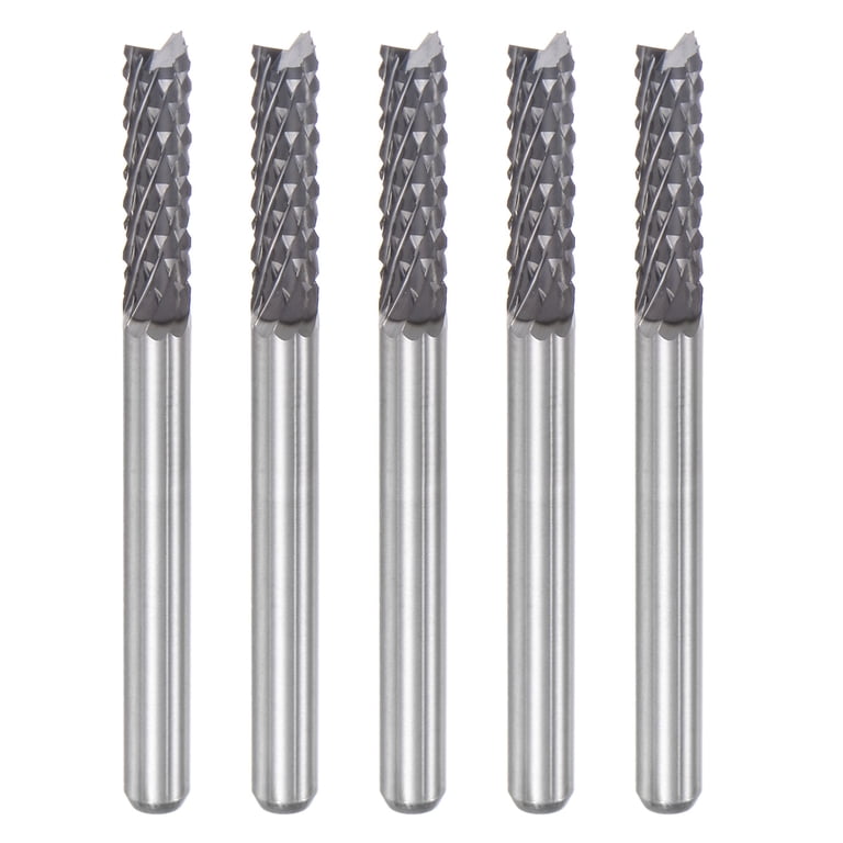 CoCud Corn End Mills, 0.3mm Cutting Diameter 3.175mm 1/8" Shank, Ti-Coated Solid Carbide CNC Router Bits Milling Tools - (Applications: For PCB Wood Plastic), 4-Pieces