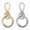 thumbnail image 1 of Uxcell 1.8" Swivel Snap Hooks with Key Rings, 2Pcs Double Opening  Metal Lobster Swivel Clasp Clip with O Ring for DIY Crafts Lanyard Making, Gold Tone/Silver Tone, 1 of 6
