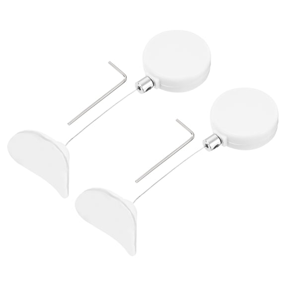 Uxcell 1.8 ft Retractable Cable Lock with Arc Patch Remote Control Security Lock with Adjustable Cord Tether Anti Theft, White, 2 Pack