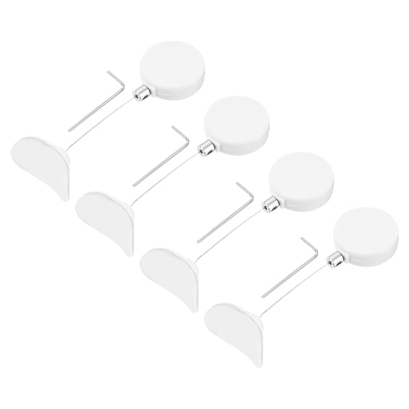 Uxcell 1.8 ft Retractable Cable Lock with Arc Patch Remote Control Security Lock with Adjustable Cord Tether Anti Theft, White, 4 Pack