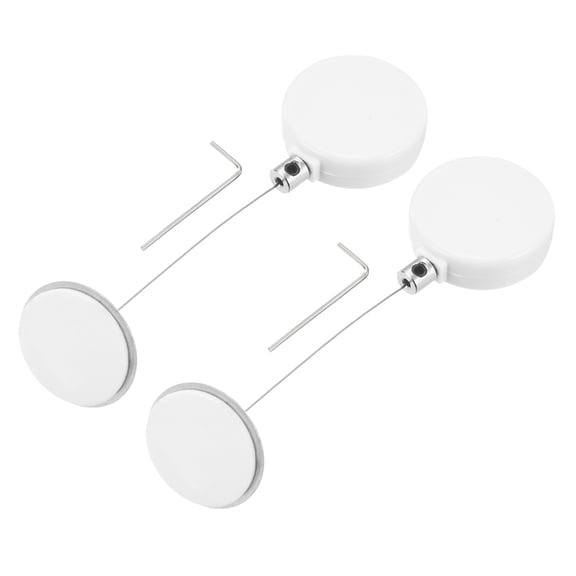 Uxcell 1.8 ft Retractable Cable Lock with Round Patch Remote Control Security Lock with Adjustable Cord Tether Anti Theft, White, 2 Pack
