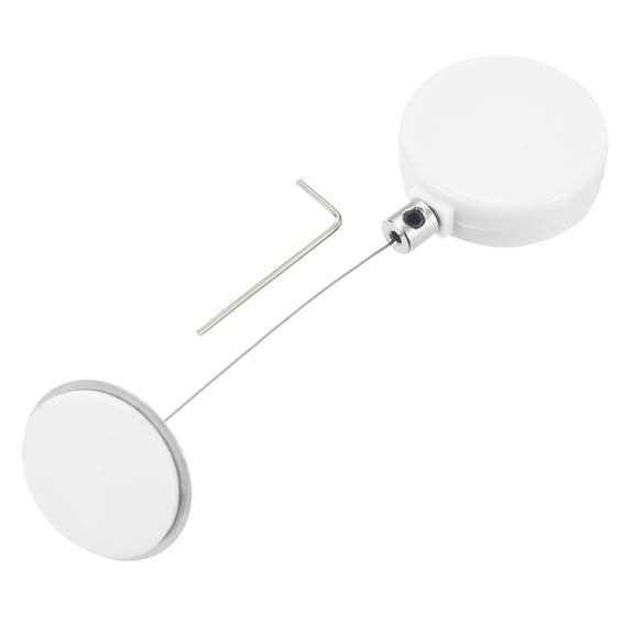 Uxcell 1.8 ft Retractable Cable Lock with Round Patch Remote Control Security Lock with Adjustable Cord Tether Anti Theft, White