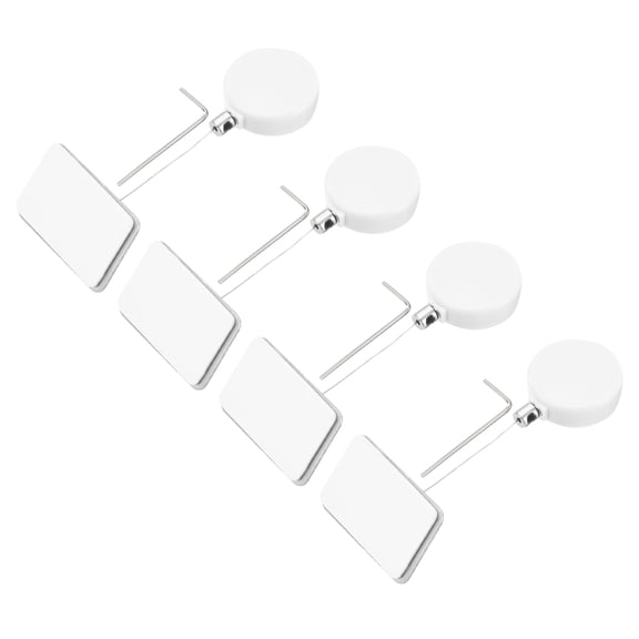 Uxcell 1.8 ft Retractable Cable Lock with Square Patch Remote Control Security Lock with Adjustable Cord Tether Anti Theft, White, 4 Pack