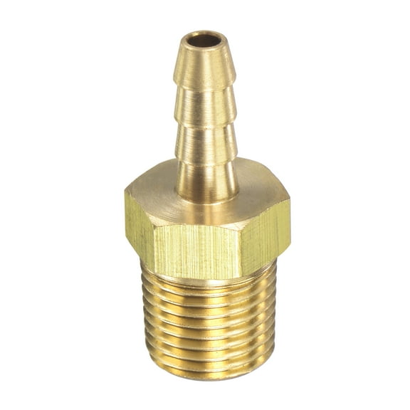 Uxcell 1/8 inch x NPT 1/8 Male Thread Brass Hose Barb Fitting Straight Pipe Connector