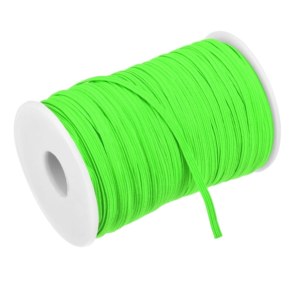 Uxcell 1/8" x 109 Yards Flat Elastic Band Braided Stretch Polyester Latex Fluorescent Green