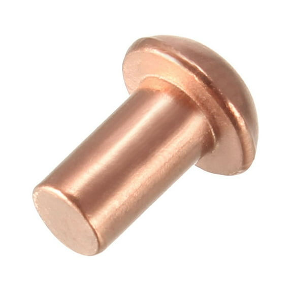 Uxcell 1/8" x 13/64" Round Head Solid Rivets Fasteners Copper 200Pcs