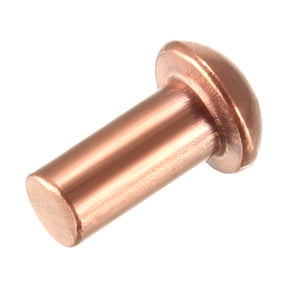 Uxcell 1/8"x15/64" Round Head Solid Rivets Fasteners Copper 100Pcs