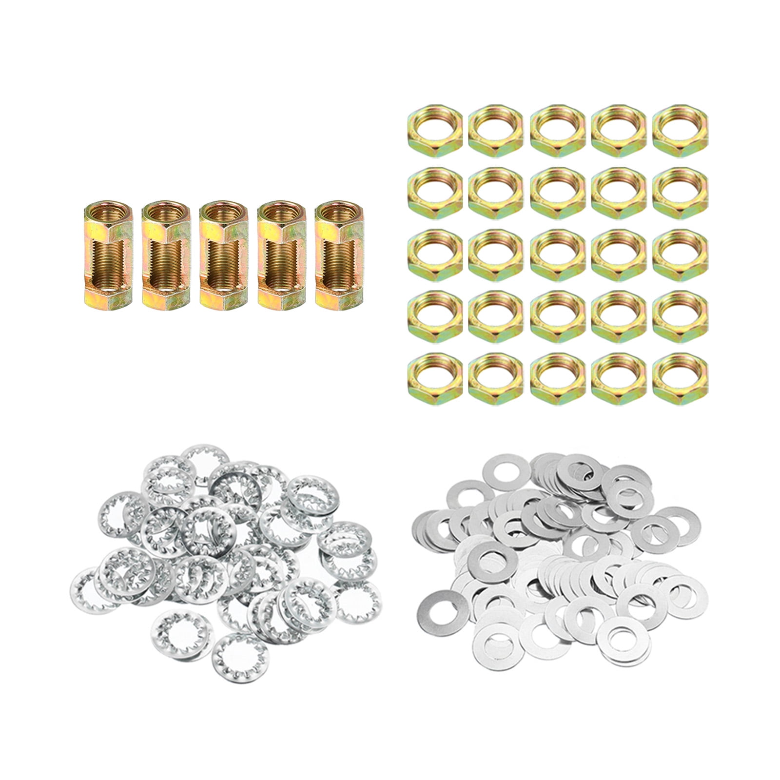 Uxcell 1/8IP Thread Lamp Pipe Lock Nuts Washers Threaded Tube Fasteners