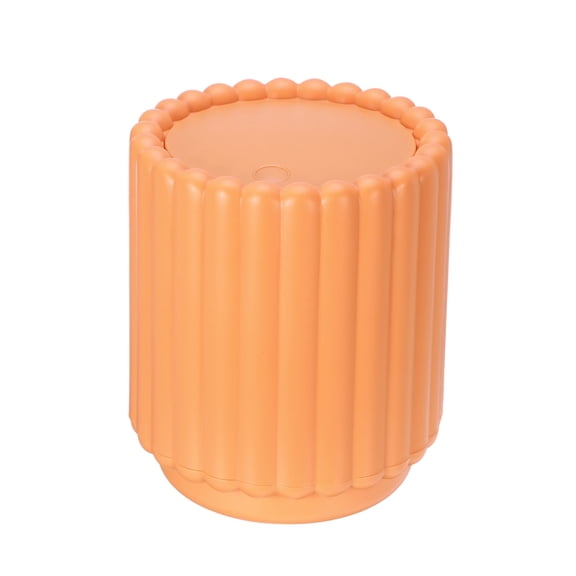 Uxcell 1.8L/0.47Gallon Mini Desktop Trash Can with Press Top, Plastic Garbage Bin Small Countertop Waste Basket for Bedroom, Kitchen, Office Coffee Bar Rubbish Trash Can, Car, Orange