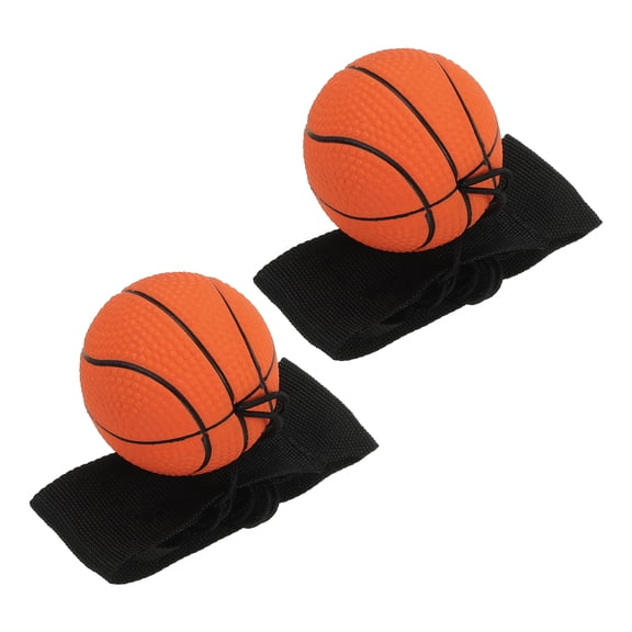 Uxcell 1.9 Inch Sports Wrist Ball, Basketball Rubber Wrist Return Ball Sport for Exercise, Fluorescent Orange 2Pcs