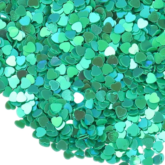 Uxcell 1.94oz(55g) Heart Glitter Confetti, 3mm Art Craft Glitter Holographic Sequins Table Confetti Laser Sequins for Crafts DIY Nail and Party Wedding Festival Decoration, Green