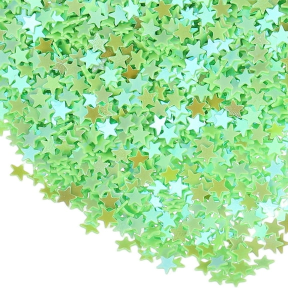 Uxcell 1.94oz(55g) Star Glitter Confetti, 3mm Art Craft Glitter Holographic Sequins Table Confetti Laser Sequins for Crafts DIY Nail and Party Wedding Festival Decoration, Light Green