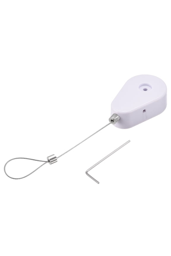 1.96 x 1.28 x 0.6'' Retractable Cable Lock Remote Control Anti Lost Rope 600g Plastic White 2pcs