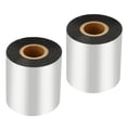 thumbnail image 1 of Uxcell 1.96"x918' (50mmx280m) Wax Thermal Transfer Ribbon, 2 Roll 1" Core Ink Out Barcode Printer Ribbon, Black, 1 of 6